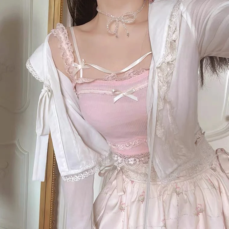 Bow Knot White Camisole  HA0626 - Image 3