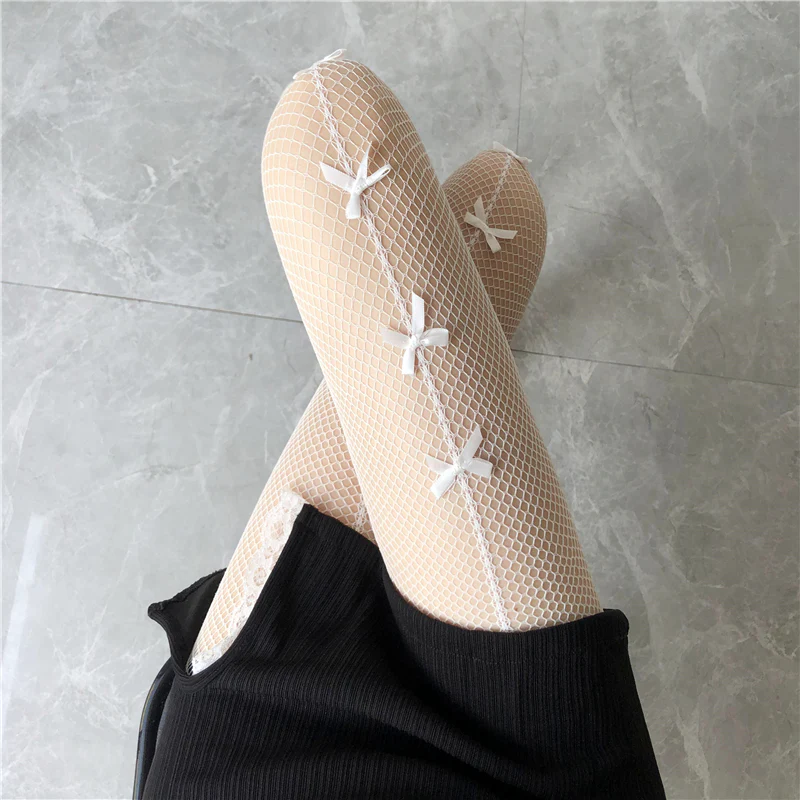 Bow Lace White Stockings HA0323 - Image 3