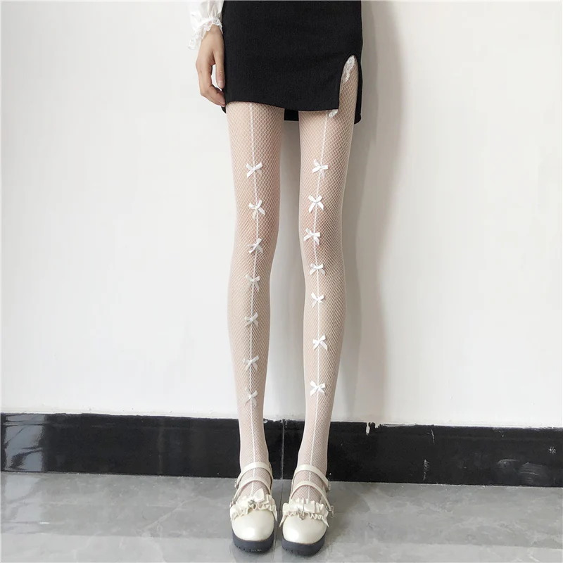 Bow Lace White Stockings HA0323 - Image 4