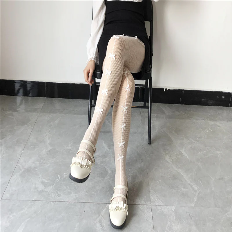 Bow Lace White Stockings HA0323 - Image 5