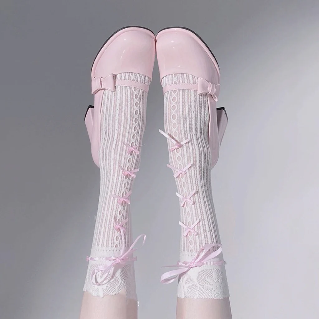 Bow mid-calf socks HA2359 - Image 3