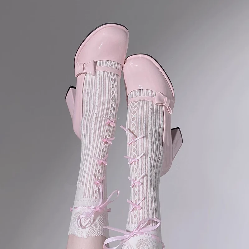 Bow mid-calf socks HA2359 - Image 5