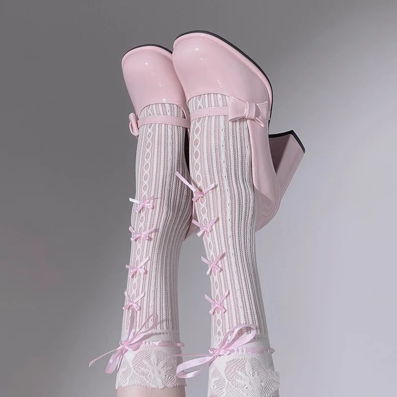 Bow mid-calf socks HA2359 - Image 6