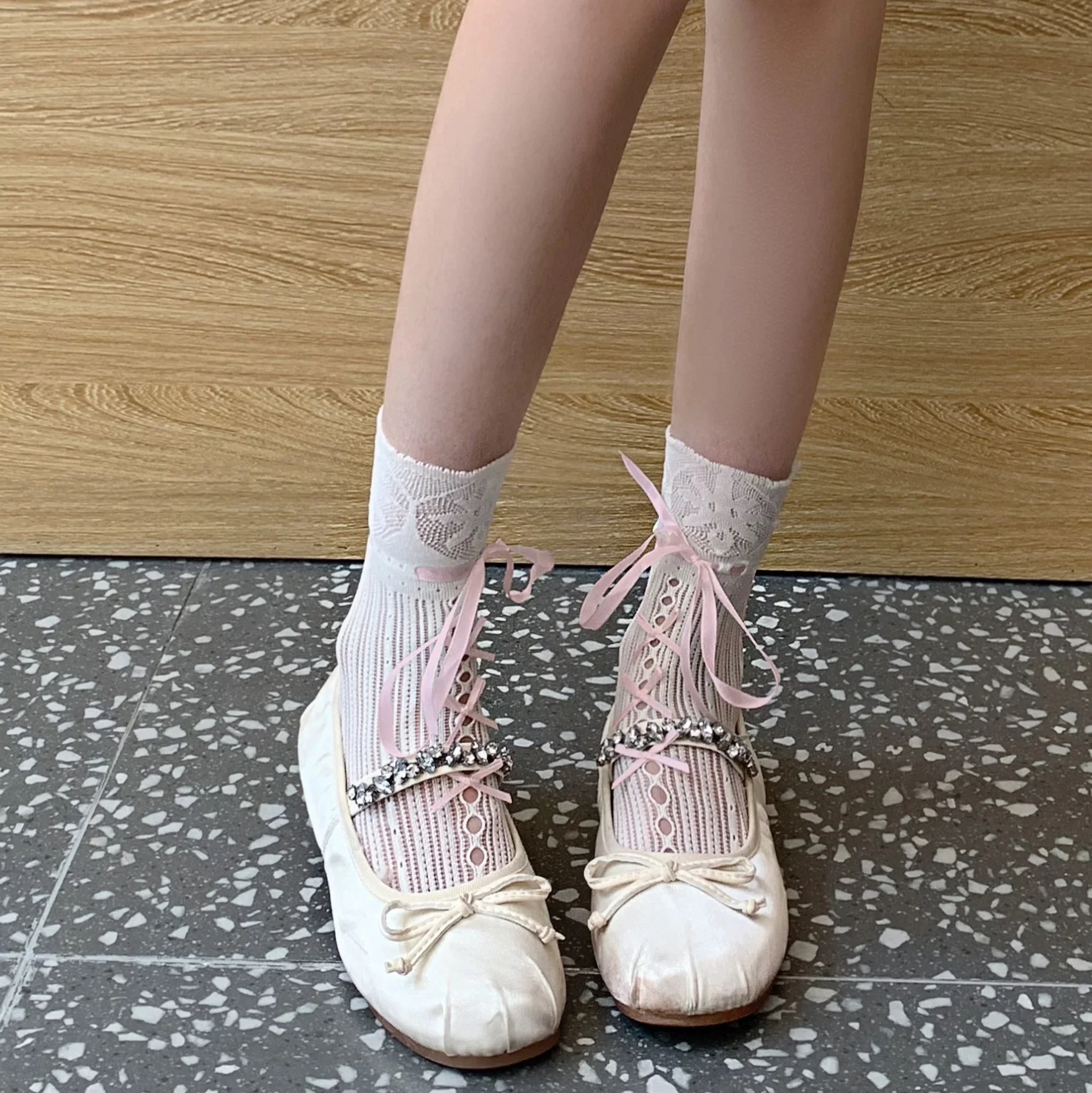 Bow mid-calf socks HA2359 - Image 9