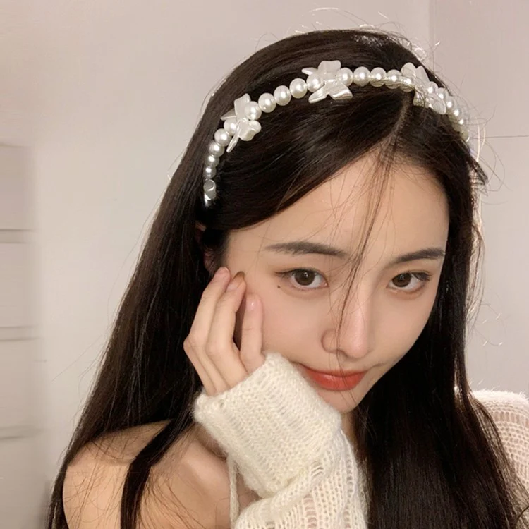 Bow pearl headband   HA1511 - Image 3