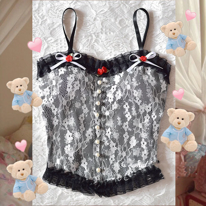 Bow Rose Lace Camisole  HA0581 - Image 2