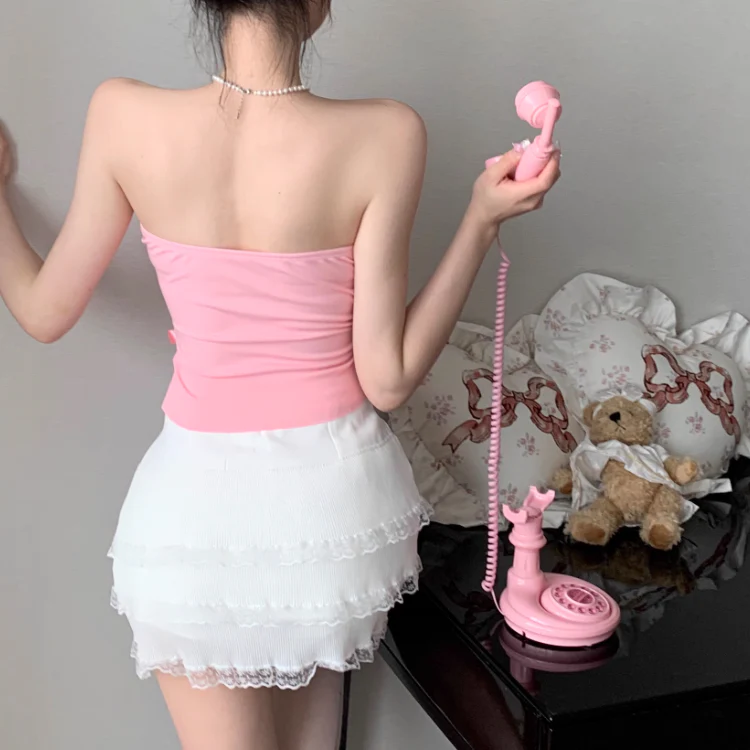 Bow tube top + lace cake skirt HA2257 - Image 7
