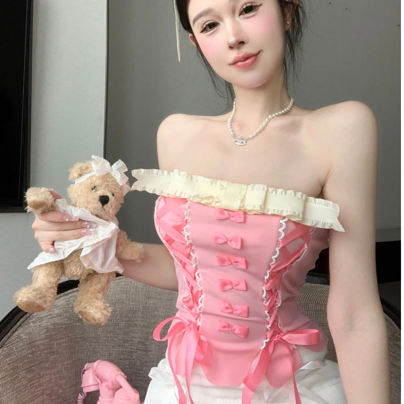 Bow tube top + lace cake skirt HA2257 - Image 8
