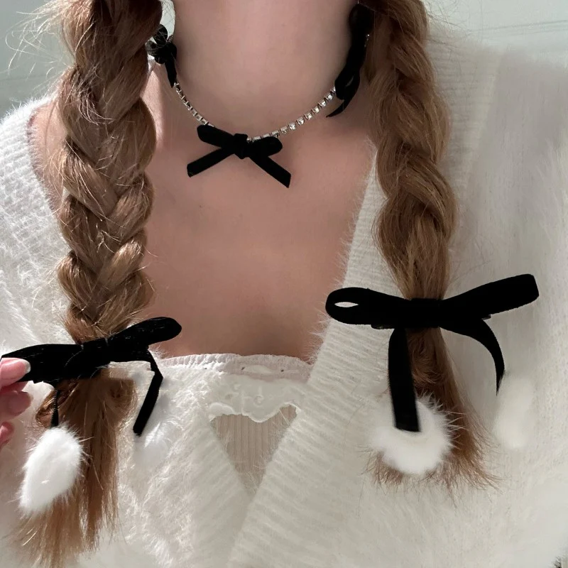 Bow zircon necklace clavicle chain HA1597 - Image 3