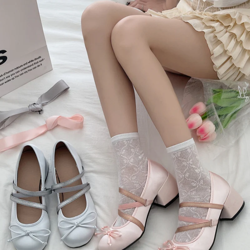 Bowknot Cross Strap Chunky Heels   HA2200 - Image 5