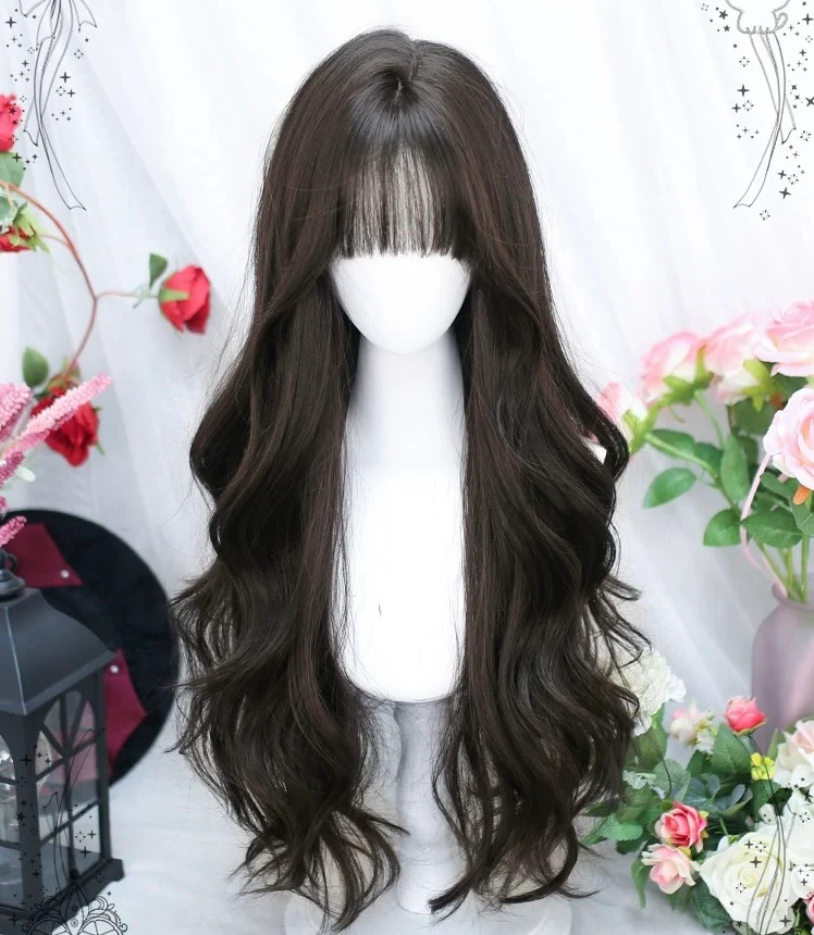 Brown long curly wig HA2407 - Image 3