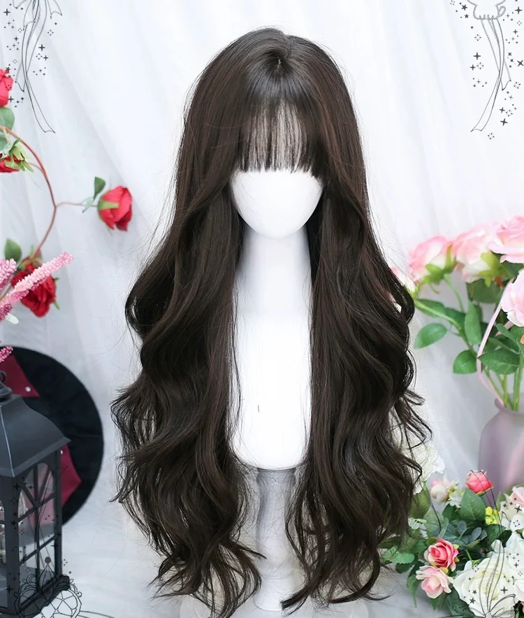 Brown long curly wig HA2407 - Image 4