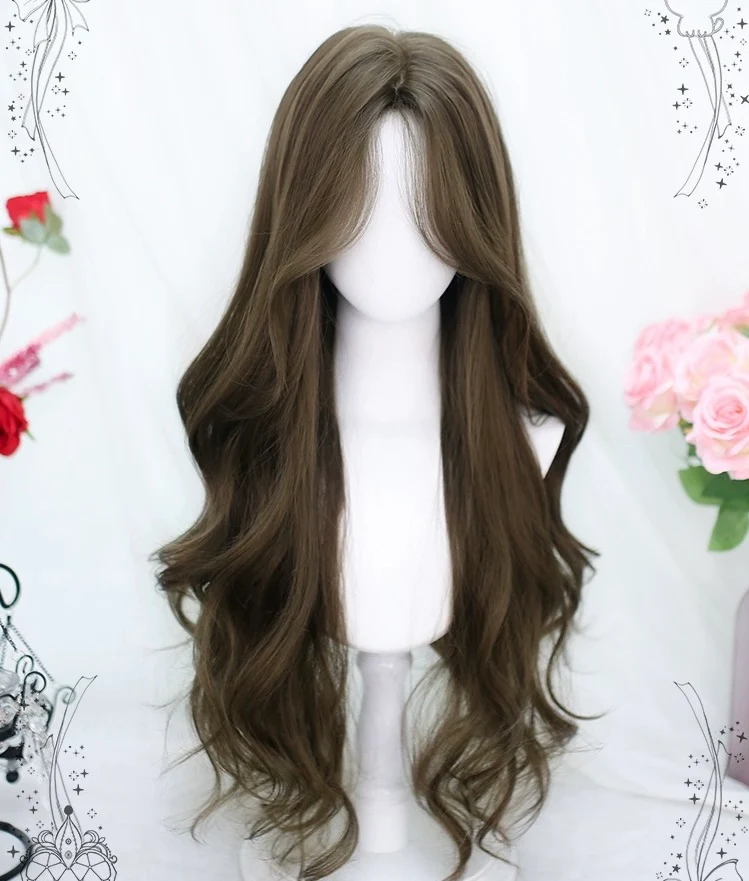Brown long curly wig HA2407 - Image 5