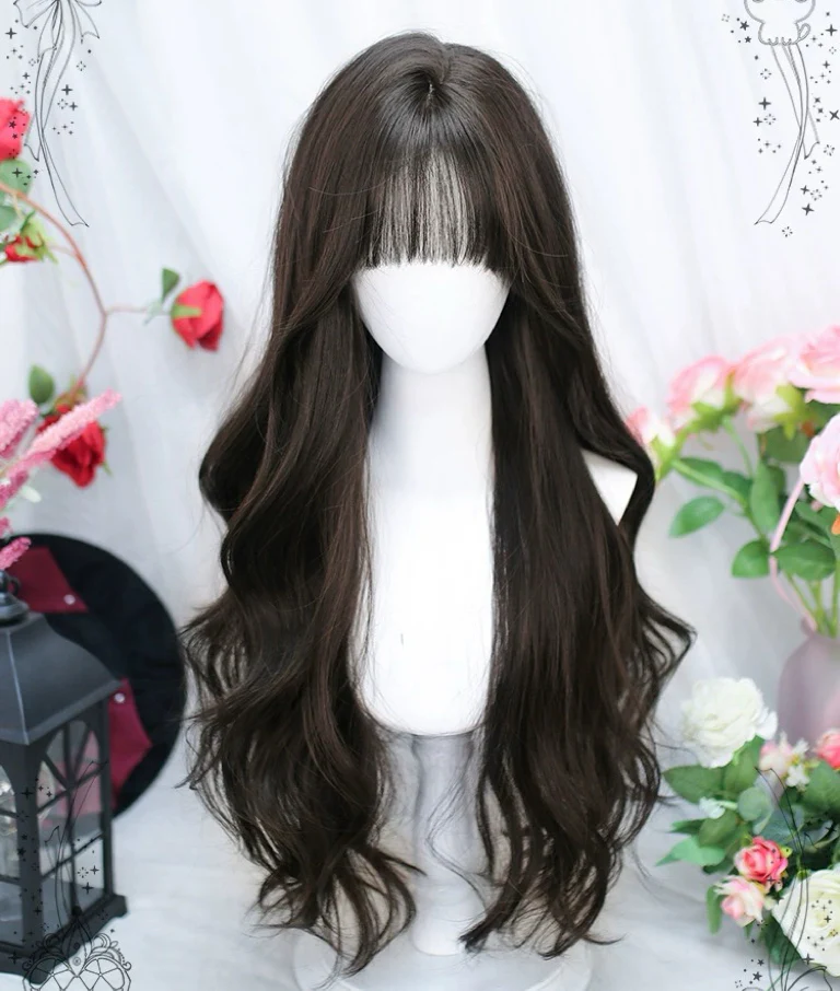 Brown long curly wig HA2407 - Image 6