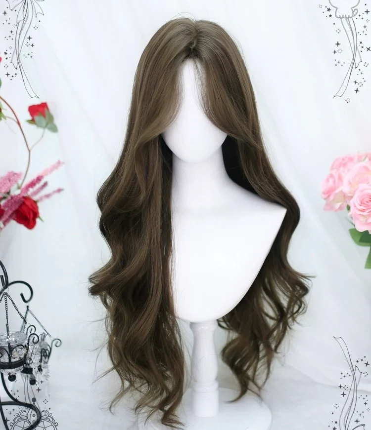 Brown long curly wig HA2407 - Image 7