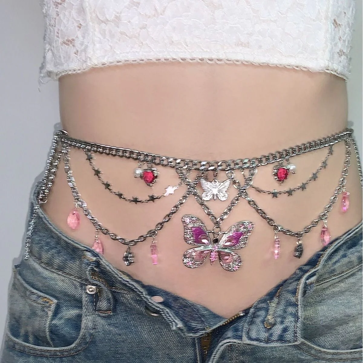 Butterfly Beaded waist chain/necklace HA2527 - Image 5