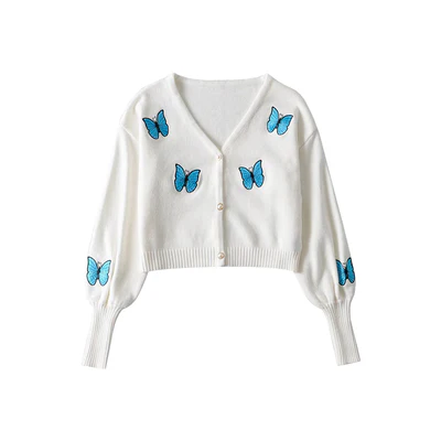Butterfly Embroidered Cardigan Bag Dress Two-Piece Set    HA1401 - Image 6