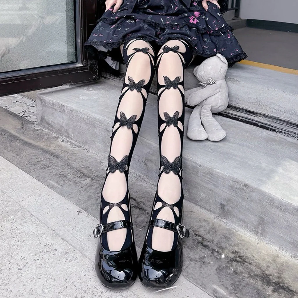 Butterfly hollow fishnet stockings HA2548 - Image 2