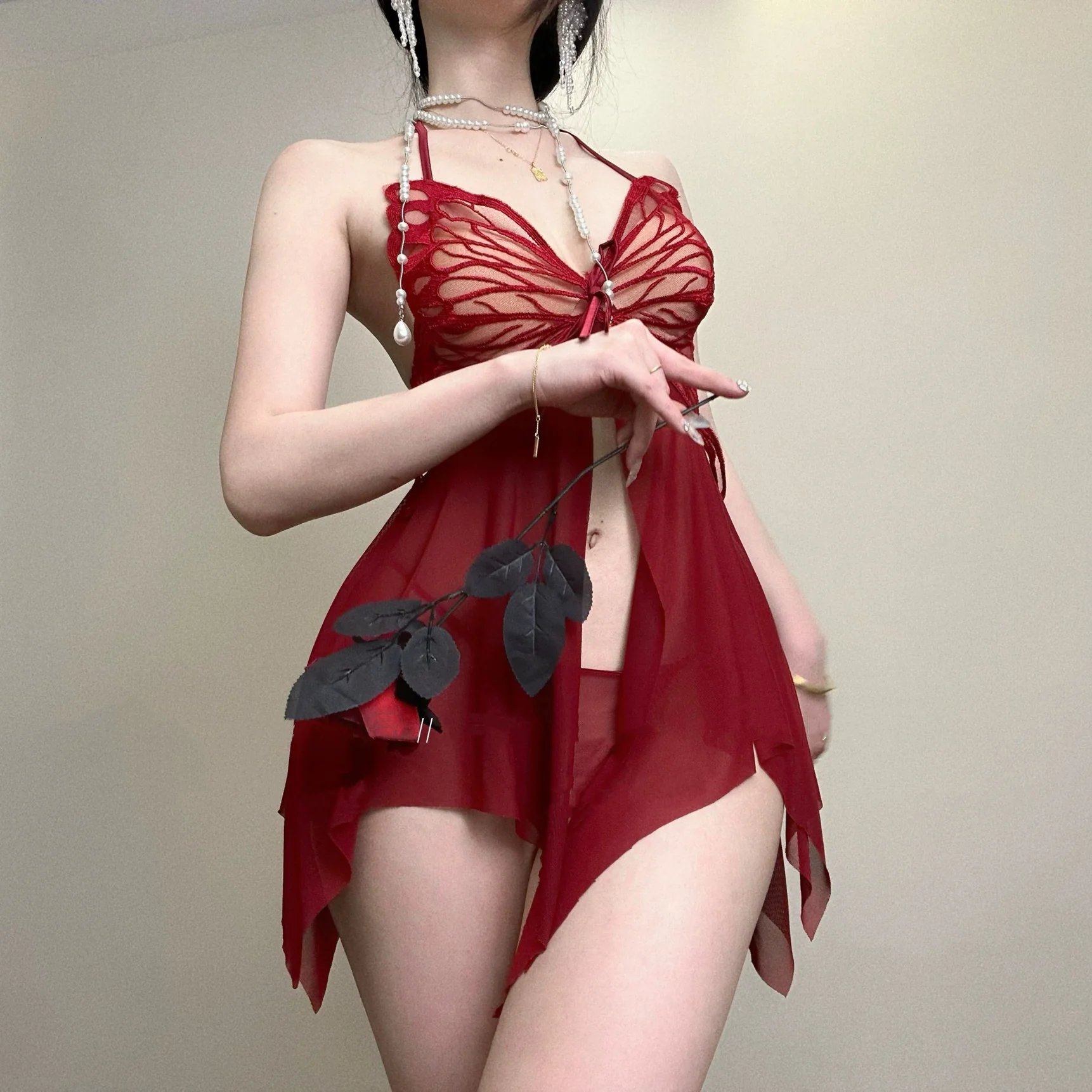 Butterfly Mesh Dress HA2194 - Image 9