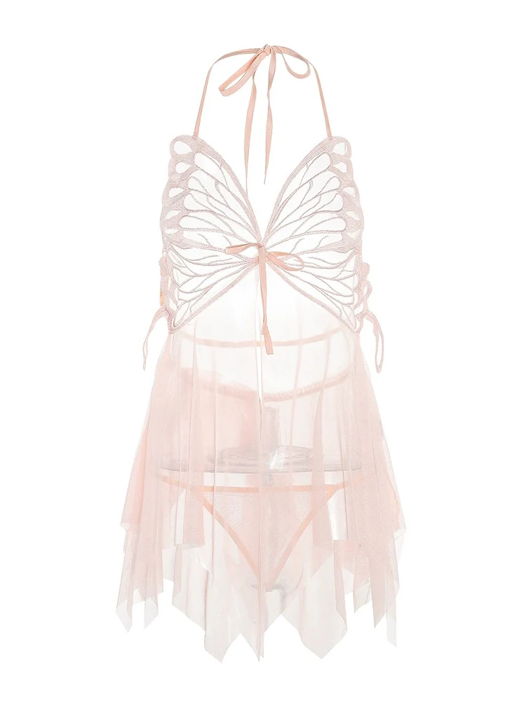 Butterfly Mesh Dress HA2365 - Image 9
