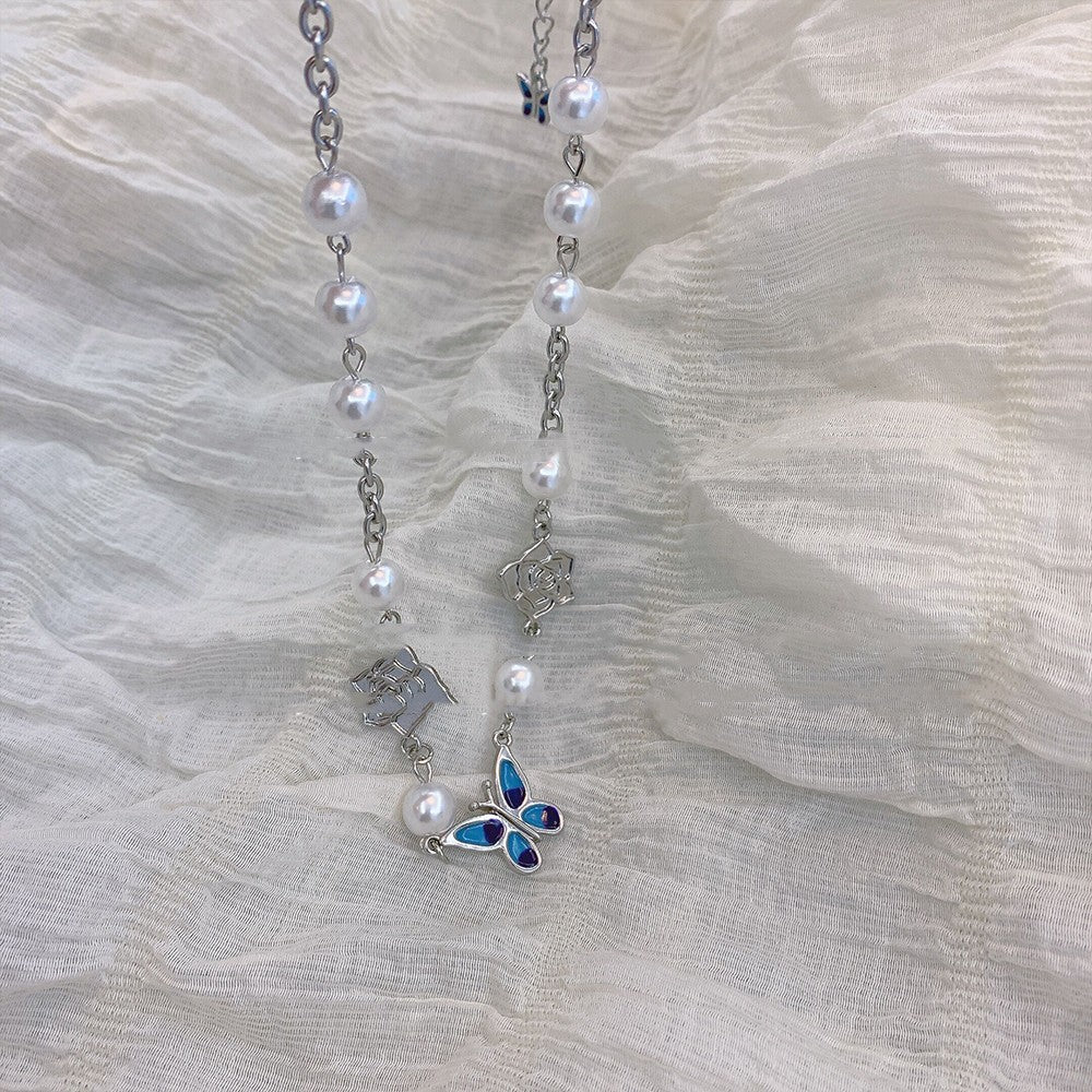 Butterfly Pearl Clavicle Chain   HA1296 - Image 2