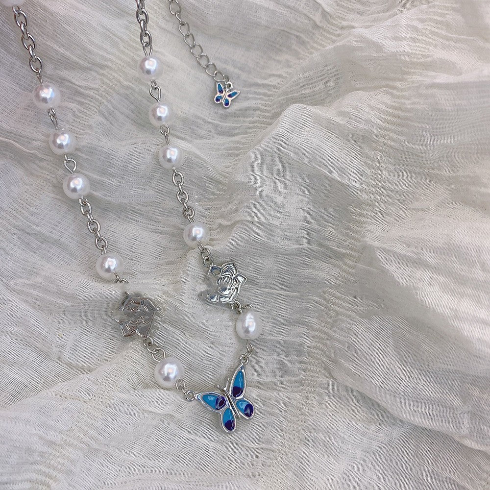 Butterfly Pearl Clavicle Chain   HA1296 - Image 3