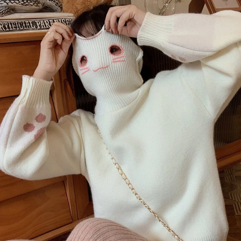 Cartoon embroidery soft girl sweater  HA1491 - Image 3