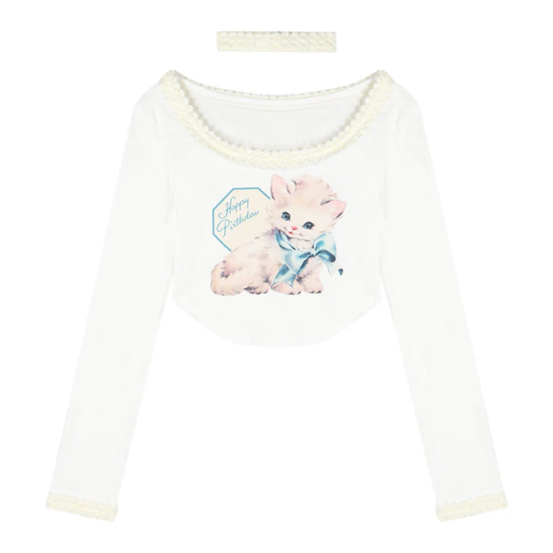 Cat cat T-shirt   HA1220 - Image 6