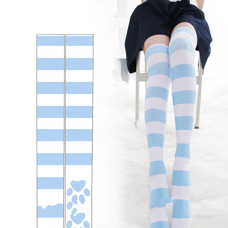 Cat's Claw Stripe Over the Knee Socks HA1518 - Image 2