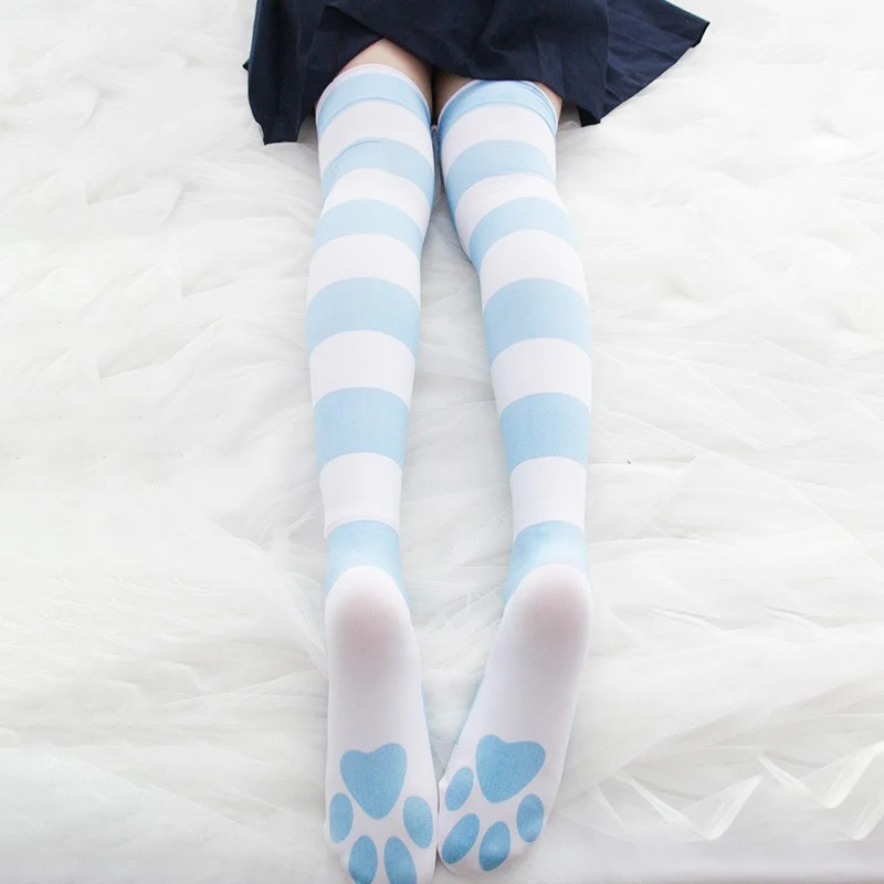 Cat's Claw Stripe Over the Knee Socks HA1518 - Image 5