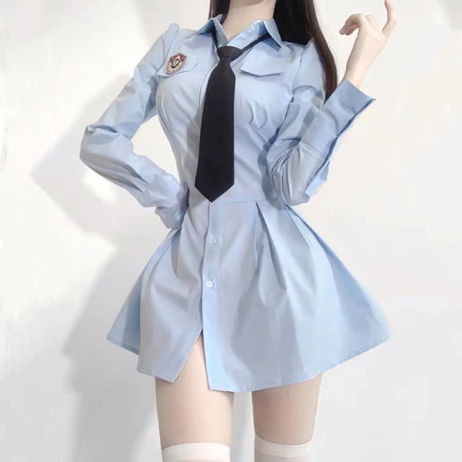 Chic long-sleeved shirt dress HA2218 - Image 2