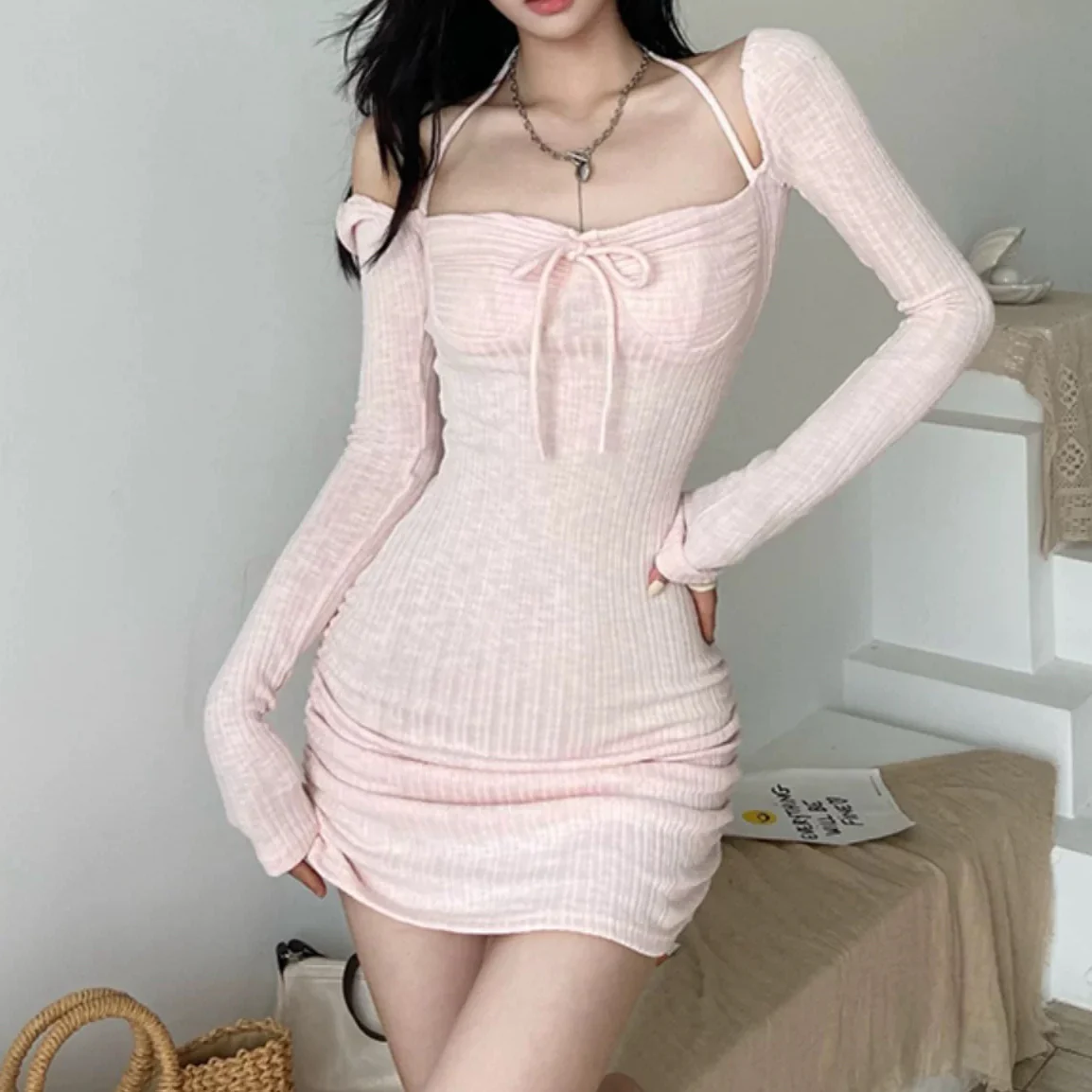 Chic pink dress HA2414 - Image 3