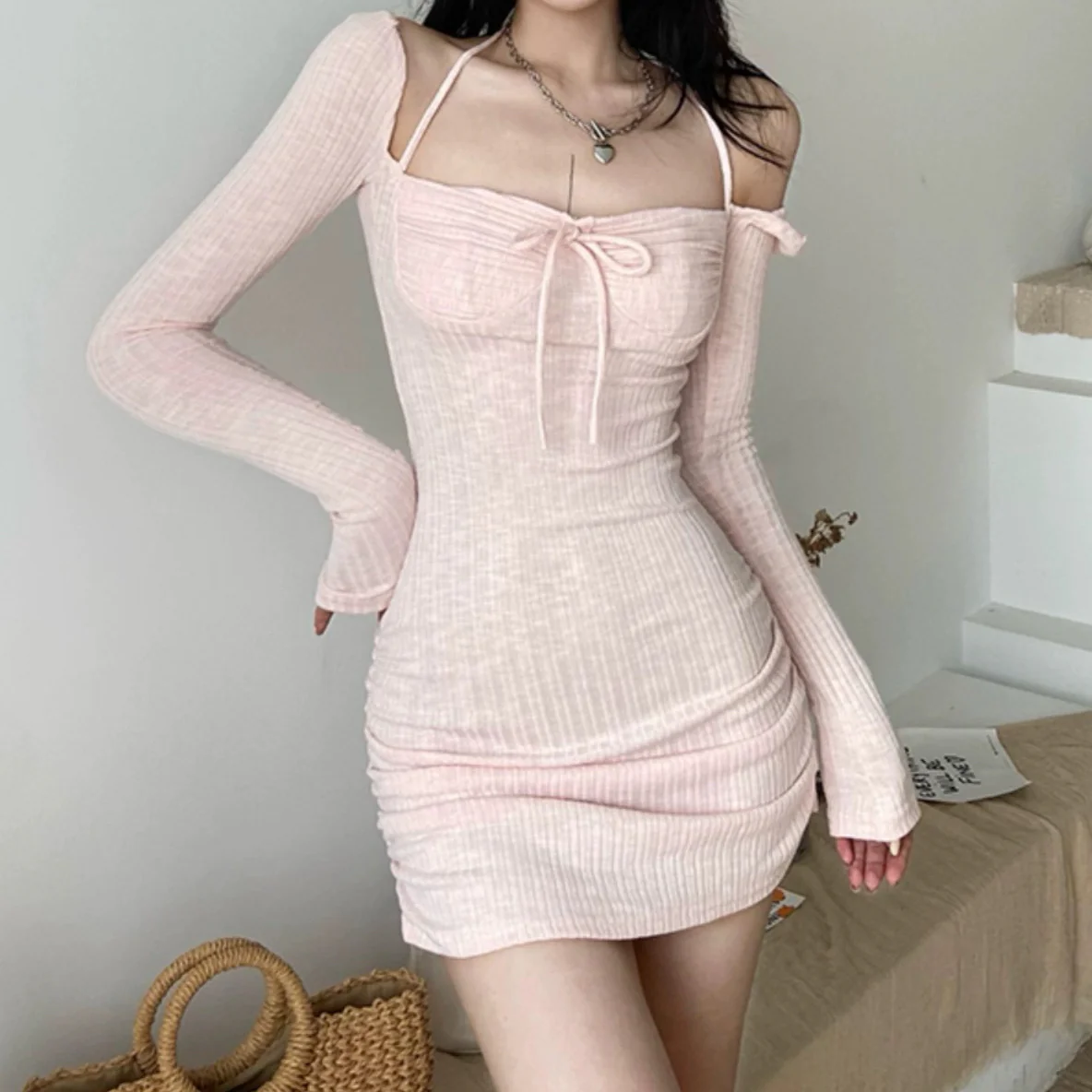 Chic pink dress HA2414 - Image 4