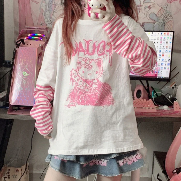 Comic Stripe Long Sleeve Top  HA1293 - Image 3