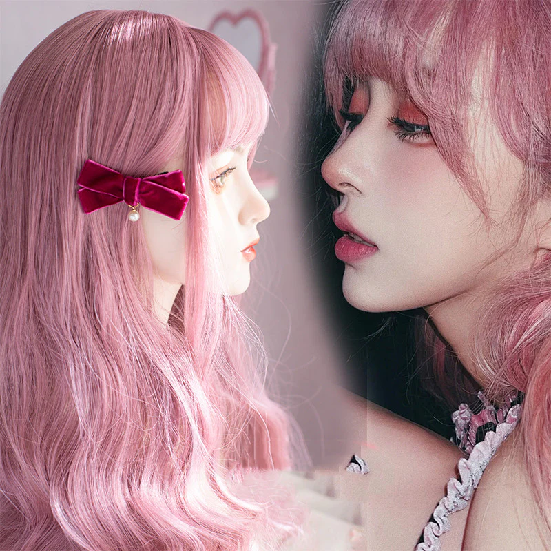 Coral peach pink purple wig  HA0064 - Image 4