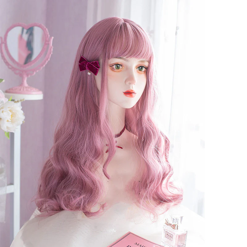 Coral peach pink purple wig  HA0064 - Image 5