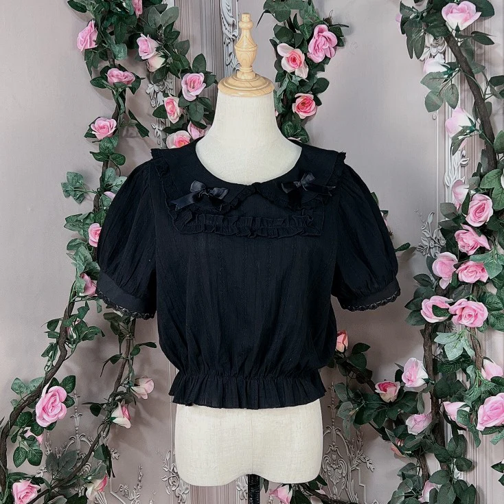 Cotton Doll Collar Bow Short Sleeves   HA0499 - Image 2