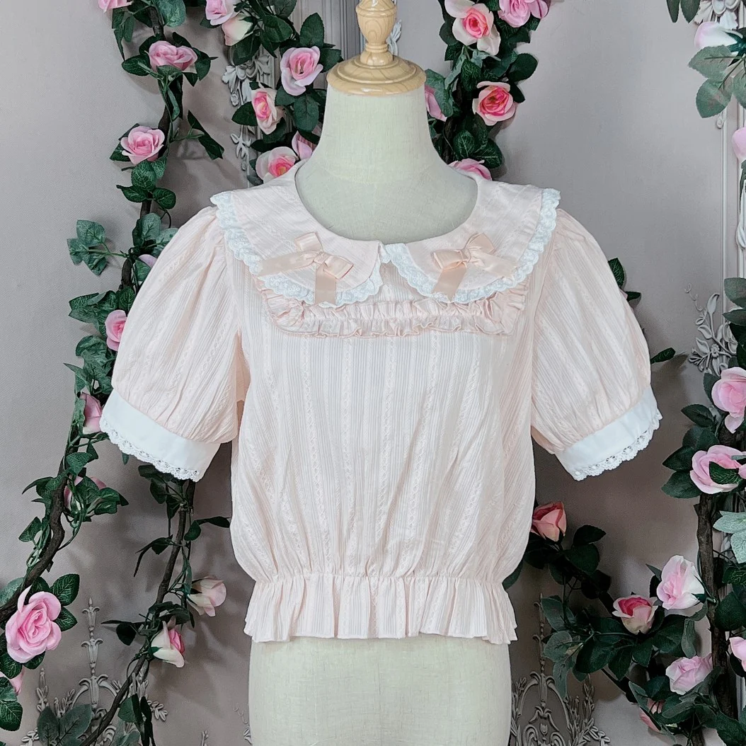 Cotton Doll Collar Bow Short Sleeves   HA0499 - Image 3