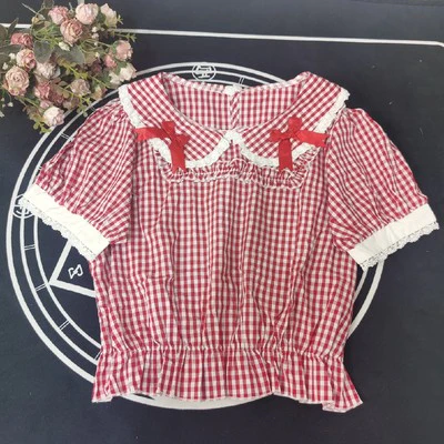 Cotton Doll Collar Bow Short Sleeves   HA0499 - Image 4