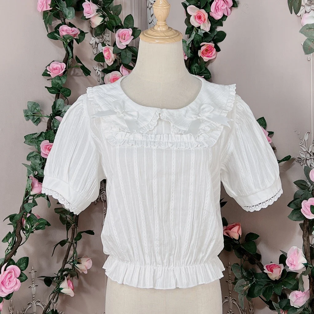Cotton Doll Collar Bow Short Sleeves   HA0499 - Image 9