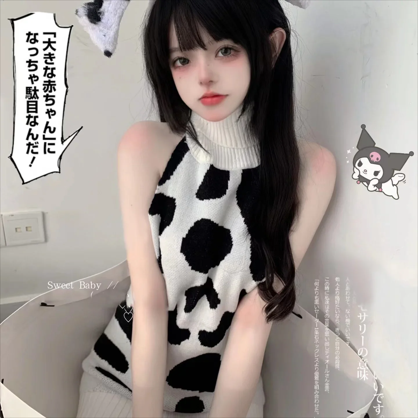 Cow sweater dress HA2391 - Image 4