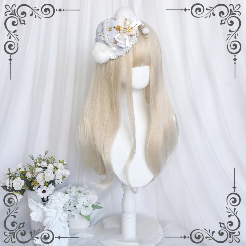 Creamy Off-White Long Curly Hair HA0583 - Image 2
