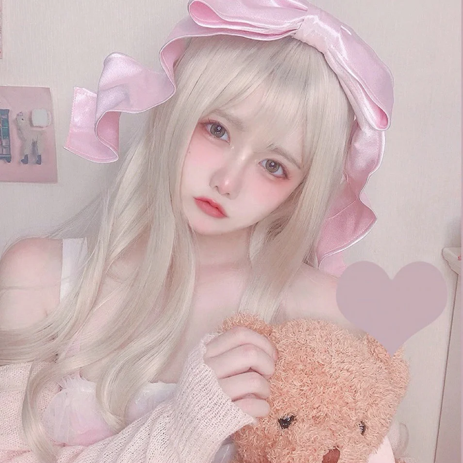 Creamy Off-White Long Curly Hair HA0583 - Image 8