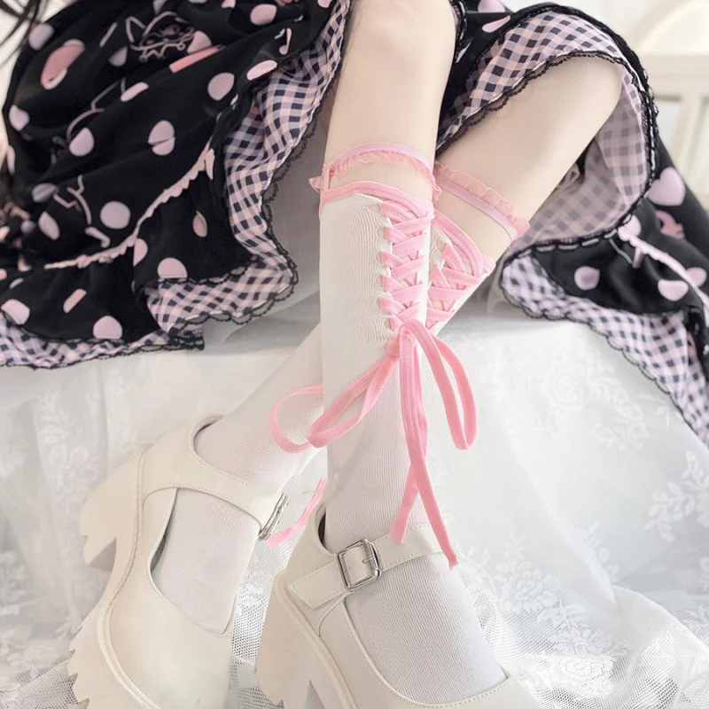 Cross strap calf socks    HA1727 - Image 2