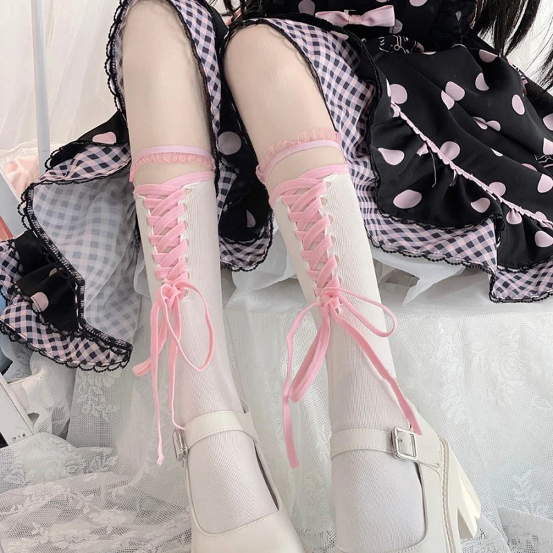 Cross strap calf socks    HA1727 - Image 3