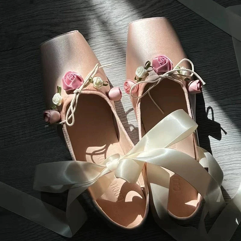 Cross-strap outerwear ballet shoes   HA1962 - Image 2