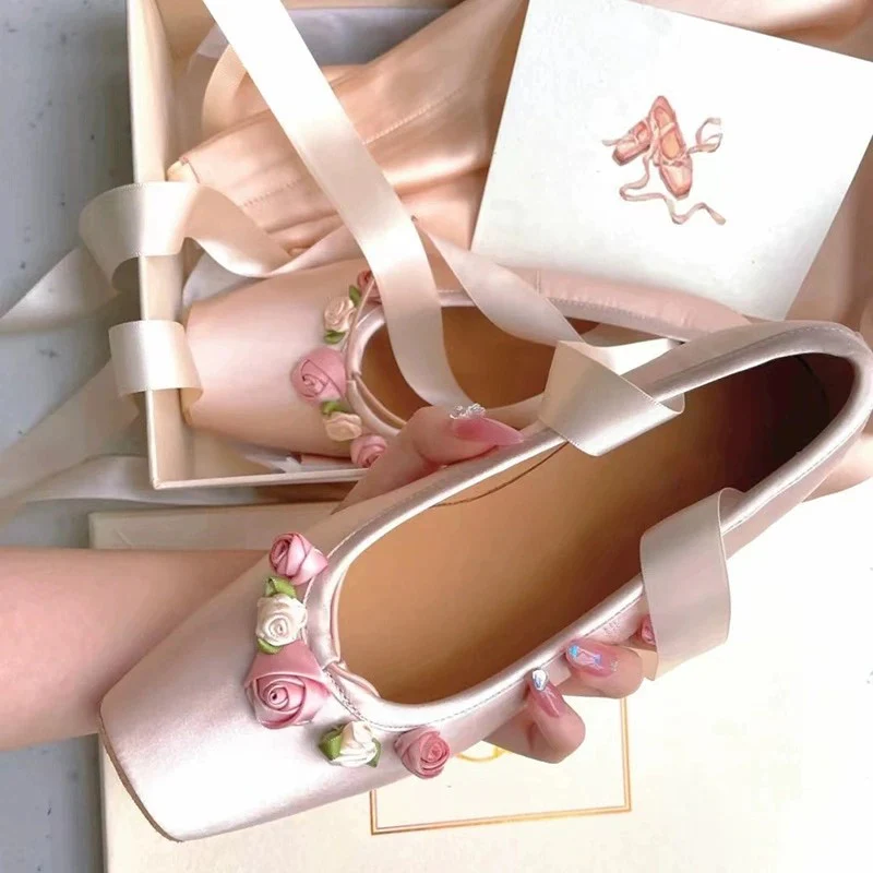 Cross-strap outerwear ballet shoes   HA1962 - Image 3