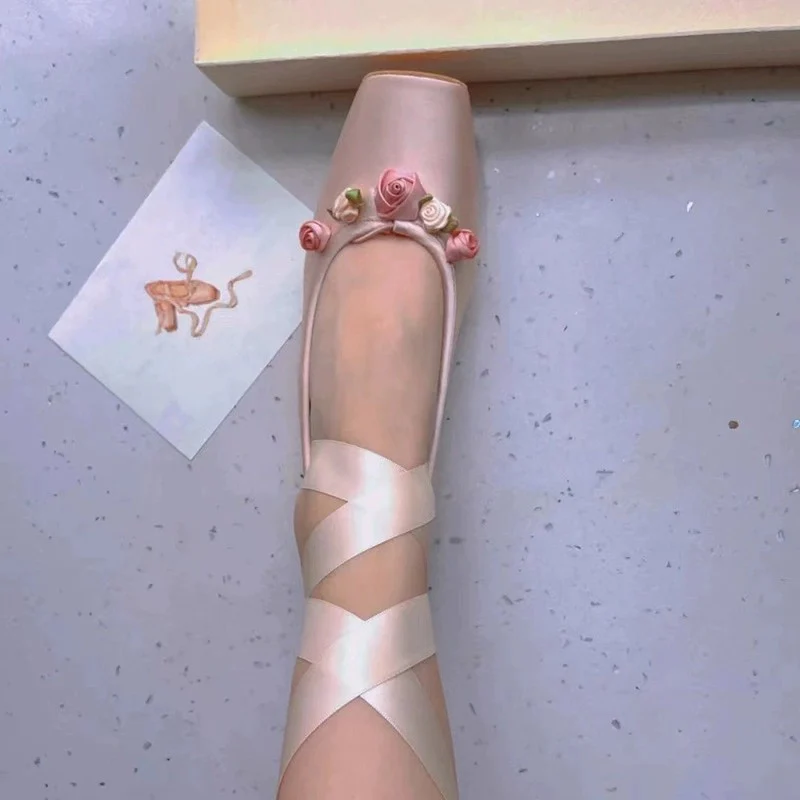 Cross-strap outerwear ballet shoes   HA1962 - Image 4