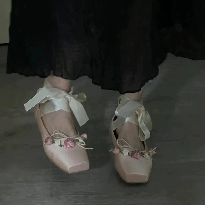Cross-strap outerwear ballet shoes   HA1962 - Image 5