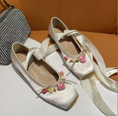 Cross-strap outerwear ballet shoes   HA1962 - Image 6
